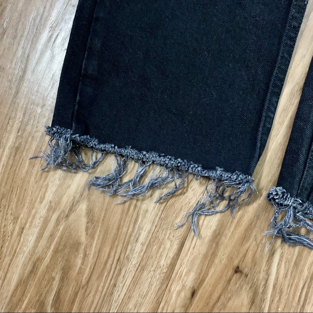 Topshop high waisted straight leg raw hem jeans 28 - Picture 9 of 9